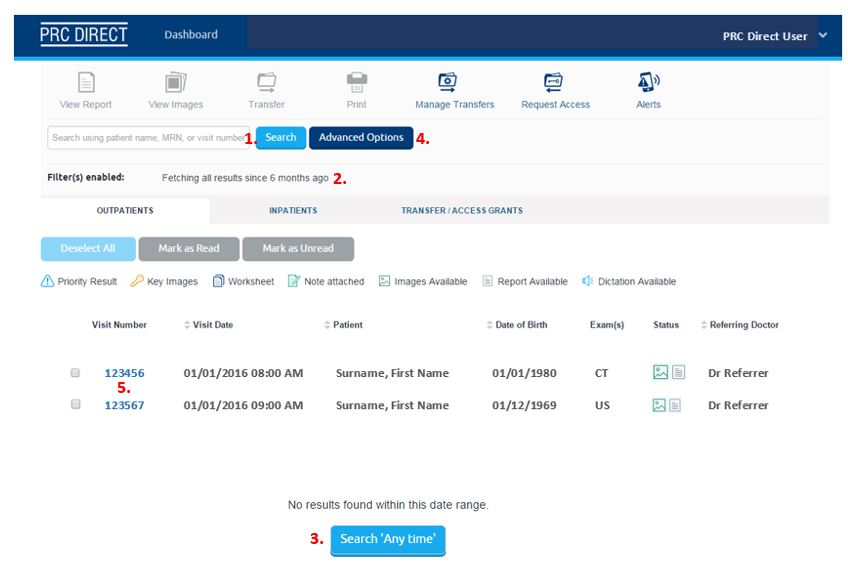 How to search for a patient PRC Direct